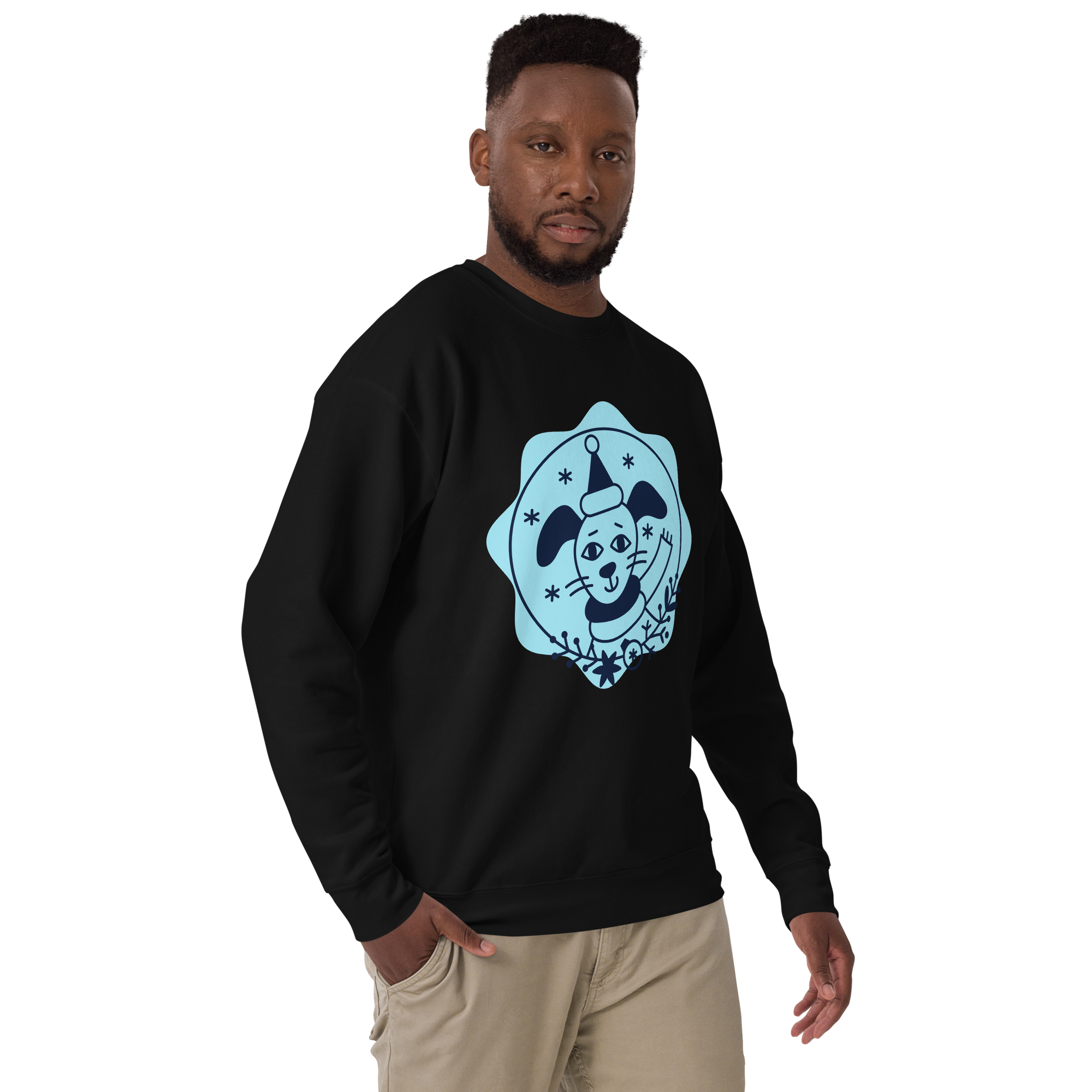 Unisex Dog Birthday Sweatshirt Premium Printed Sweatshirt white