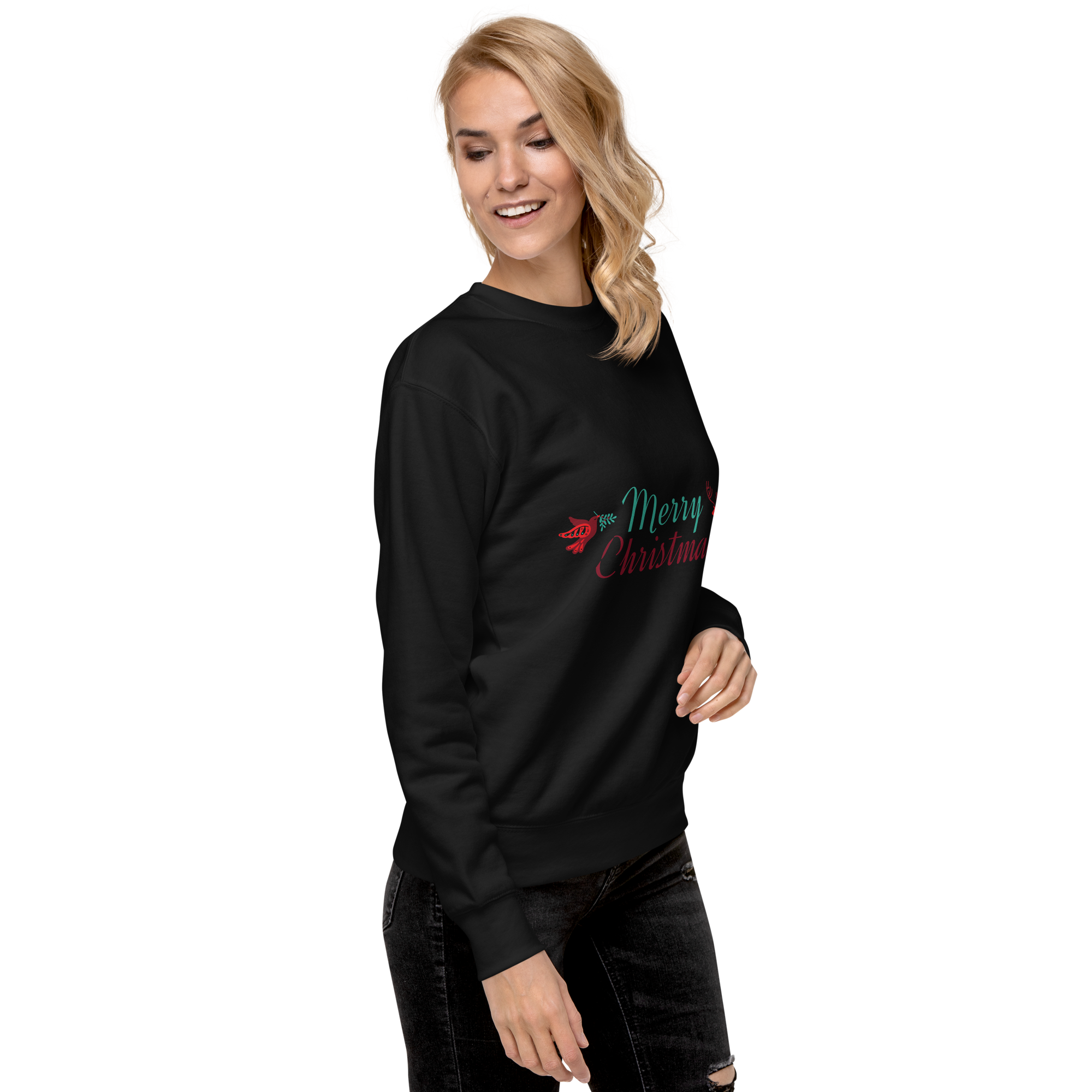 Unisex Deer Christmas Premium Printed Sweatshirt 1 bone