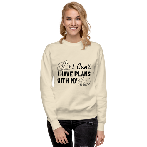 I Cant Have Plans With My Cat Sweatshirt team-red