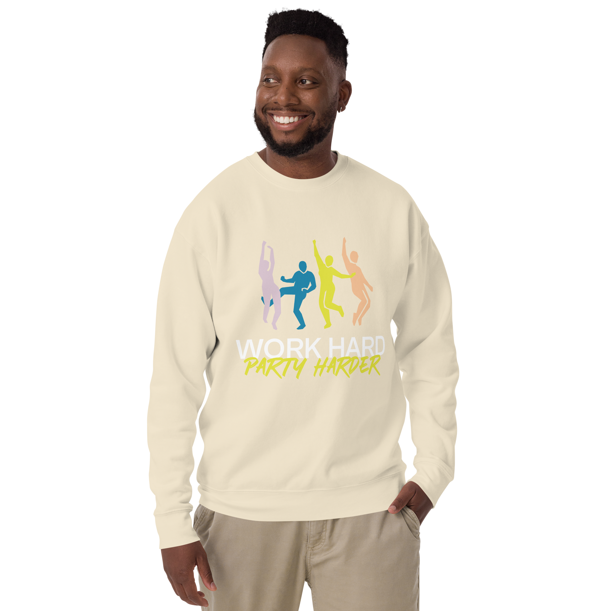 Unisex Work Hard Party Harder Premium Printed Sweatshirt 