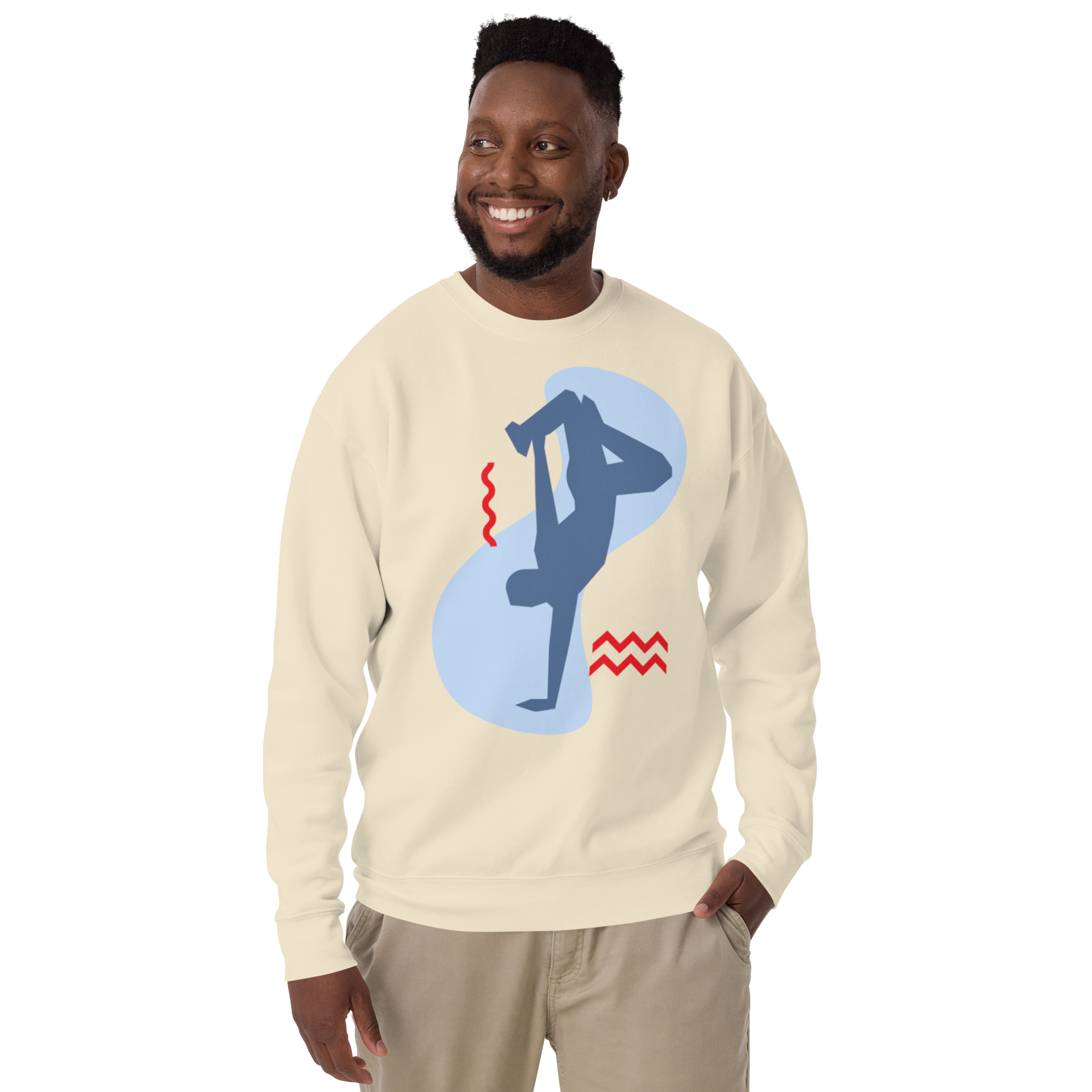 Unisex Yoga Dancer Pose Premium Printed Sweatshirt carbon-grey