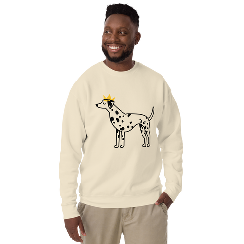 Unisex Crowned Dog Graphic Premium Printed Sweatshirt team-red