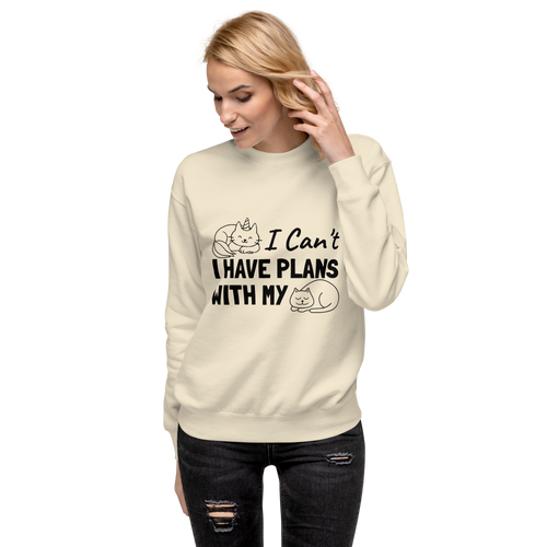 I Cant Have Plans With My Cat Sweatshirt team-red