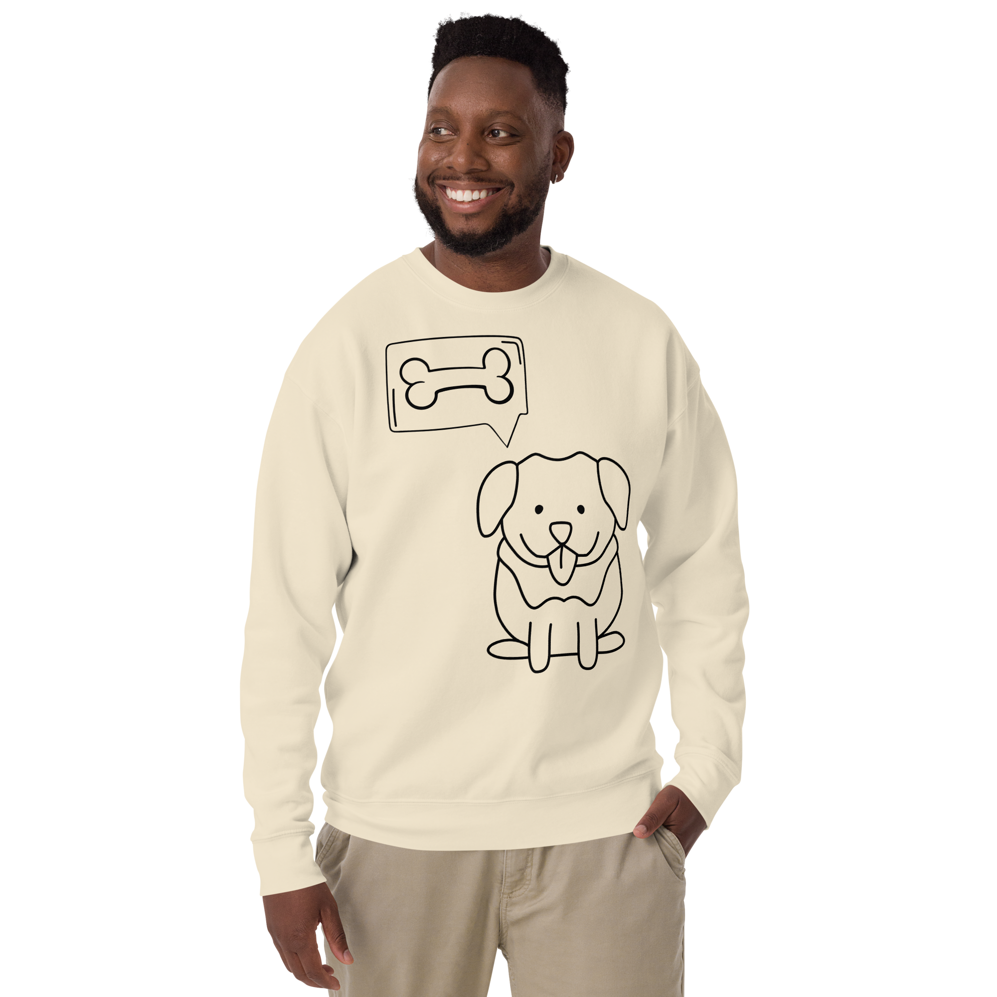 Unisex Cute Dog With A Bone Premium Printed Sweatshirt bone