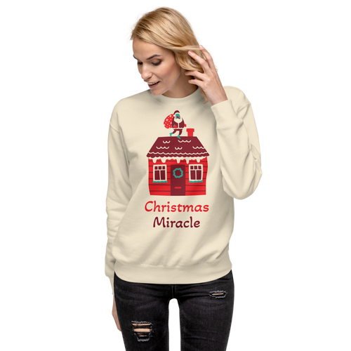 Unisex Christmas Miracle Home Premium Printed Sweatshirt black