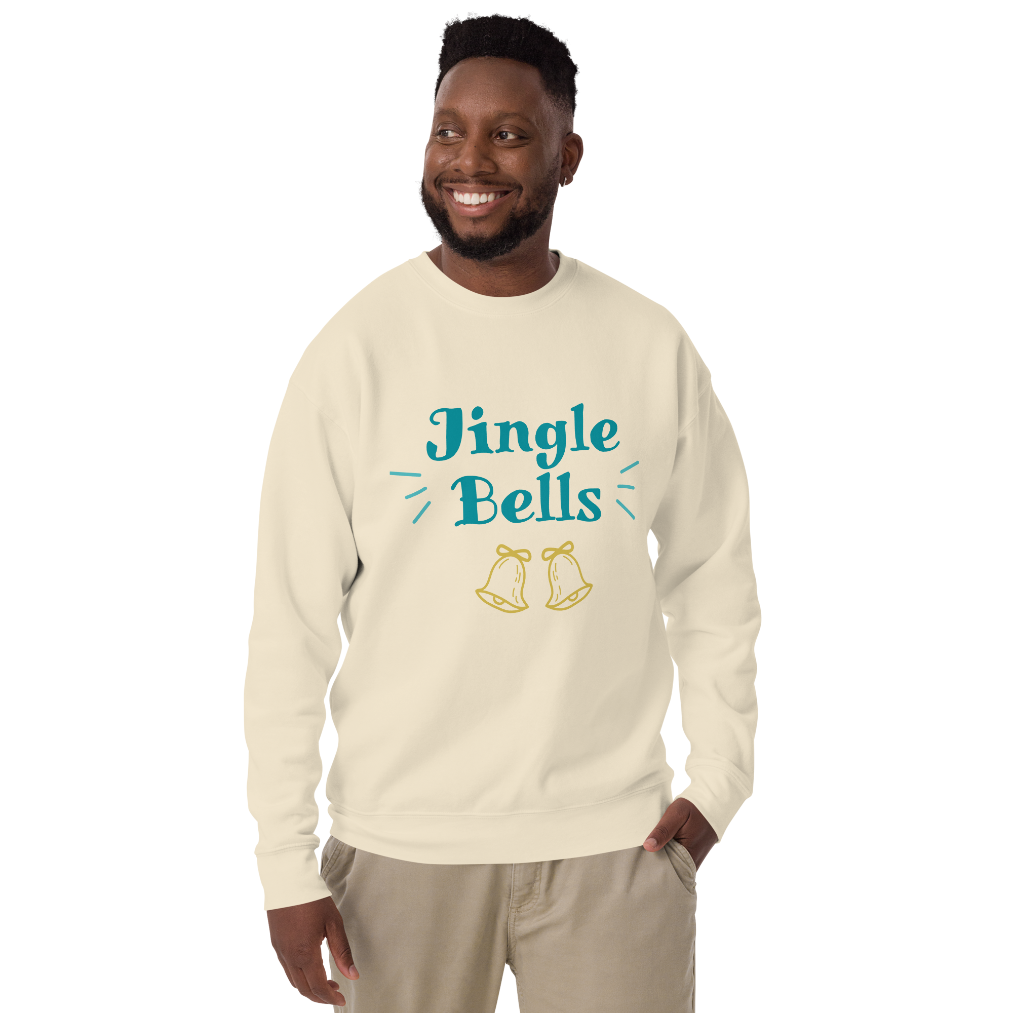 Unisex Jingle Bells Christmas Premium Printed Sweatshirt dusty-rose