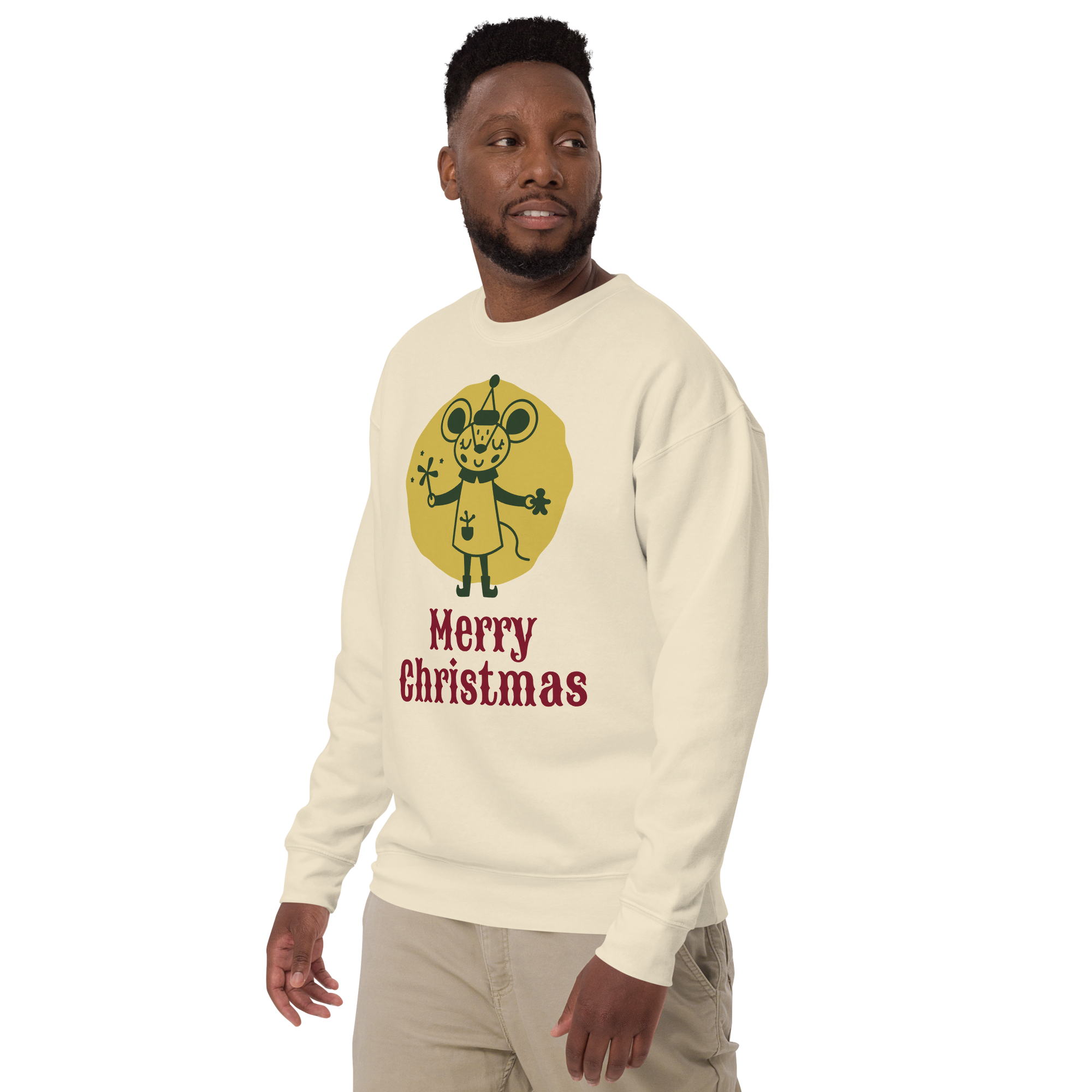 Unisex Merry Christmas Jerry Premium Printed Sweatshirt black