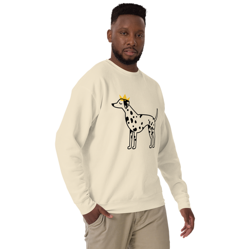 Unisex Crowned Dog Graphic Premium Printed Sweatshirt team-red