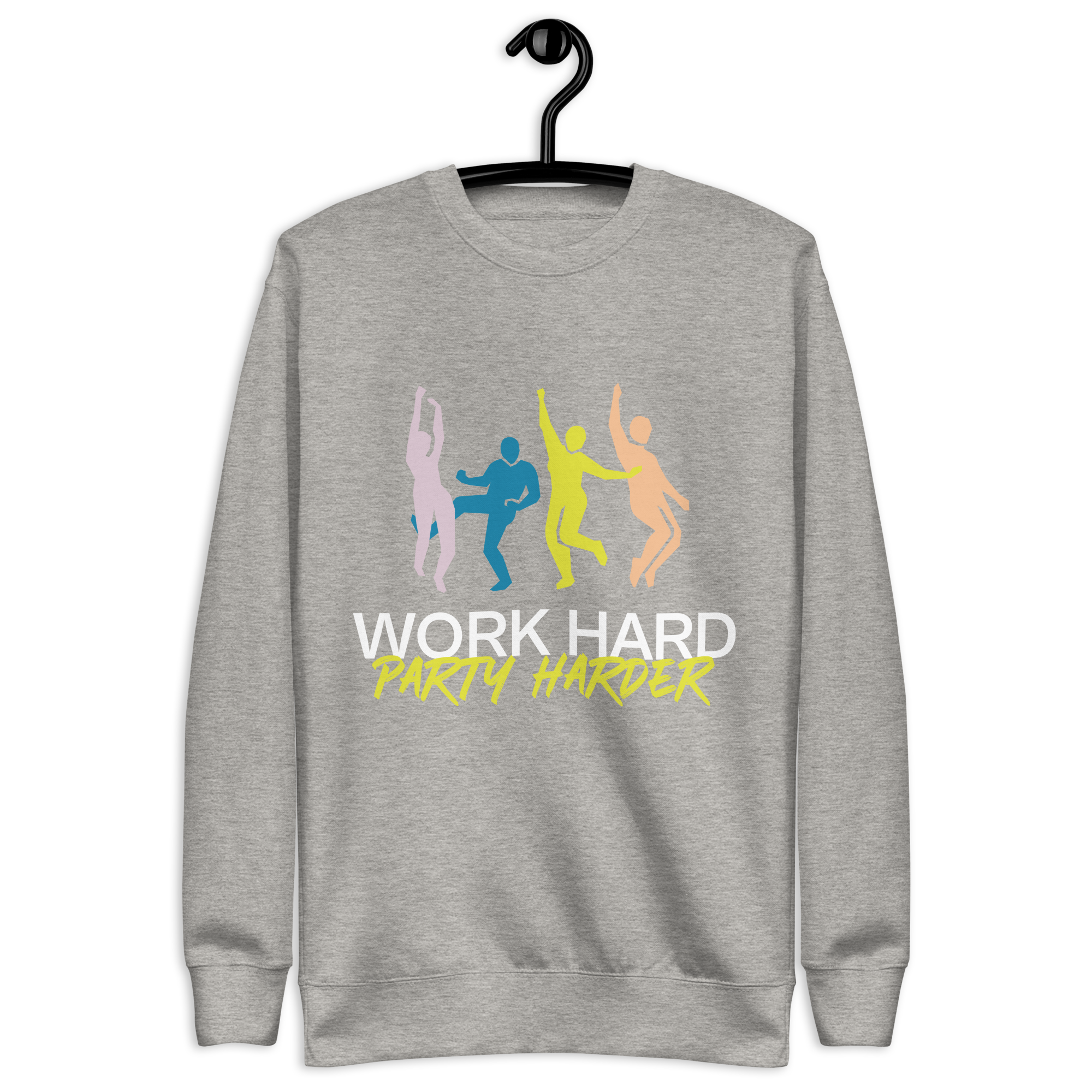 Unisex Work Hard Party Harder Premium Printed Sweatshirt team-royal