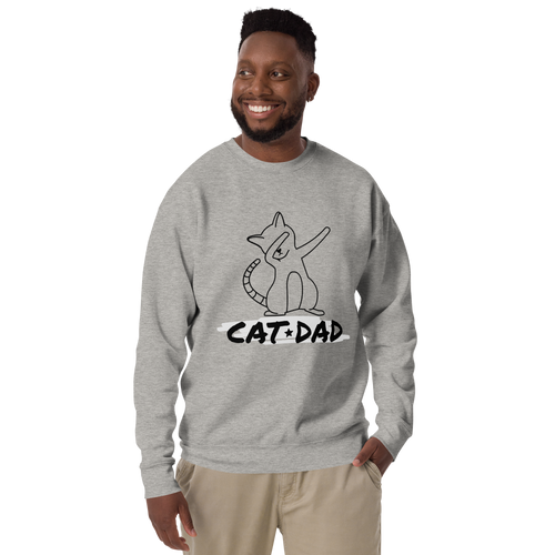 Unisex Cat Dad Graphic Premium Printed Sweatshirt forest-green
