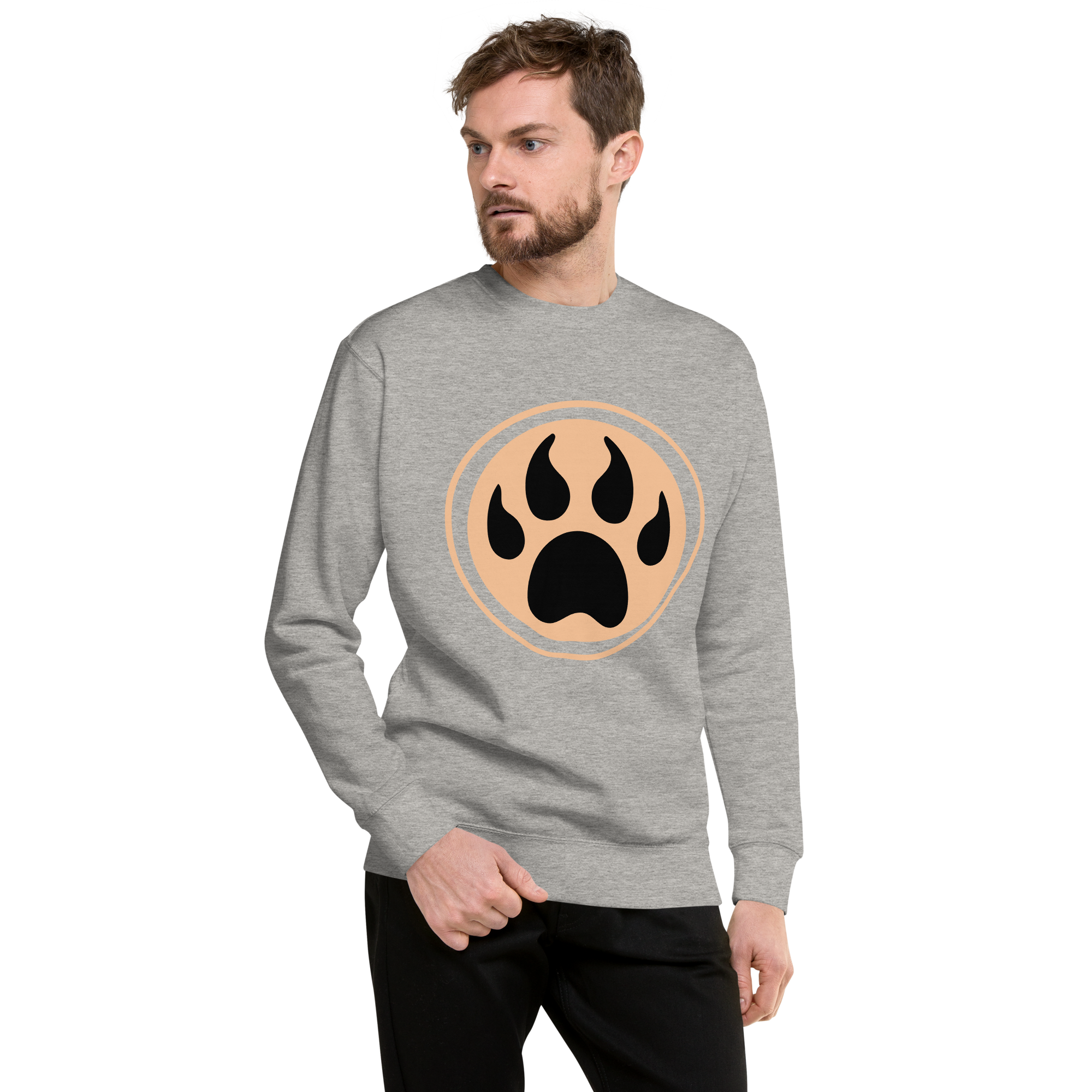 Unisex Dog Paw Premium Printed Sweatshirt forest-green