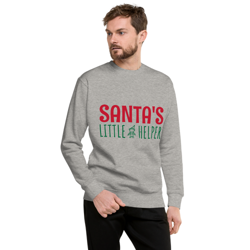 Unisex Santa S Little Helper Premium Printed Sweatshirt black