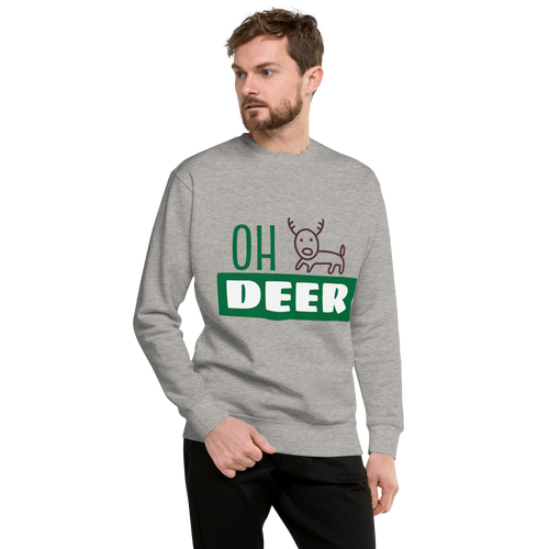Unisex Deer Christmas Premium Printed Sweatshirt black