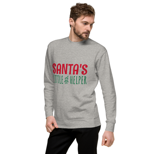 Unisex Santa S Little Helper Premium Printed Sweatshirt black