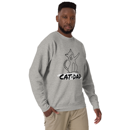 Unisex Cat Dad Graphic Premium Printed Sweatshirt forest-green