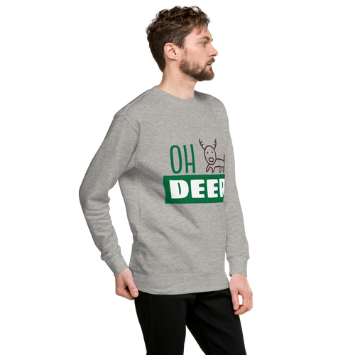 Unisex Deer Christmas Premium Printed Sweatshirt black