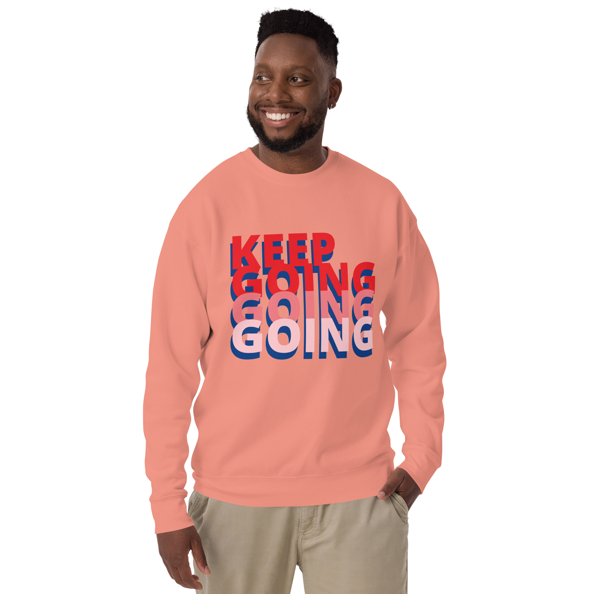 Unisex Keep Going Premium Printed Sweatshirt dusty-rose