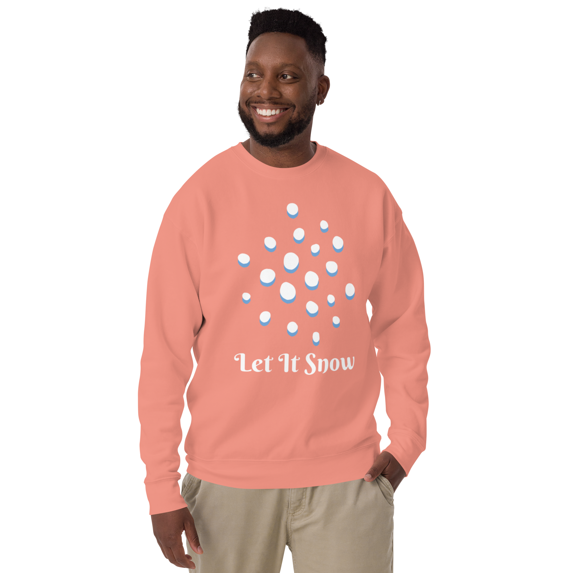 Unisex Let It Snow Winter Snowfall Premium Printed Sweatshirt dusty-rose