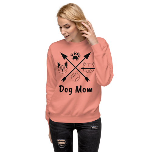 Unisex Dog Mom Graphic Premium Printed Sweatshirt forest-green