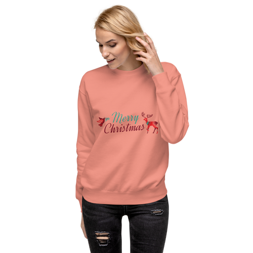 Unisex Deer Christmas Premium Printed Sweatshirt 1 black