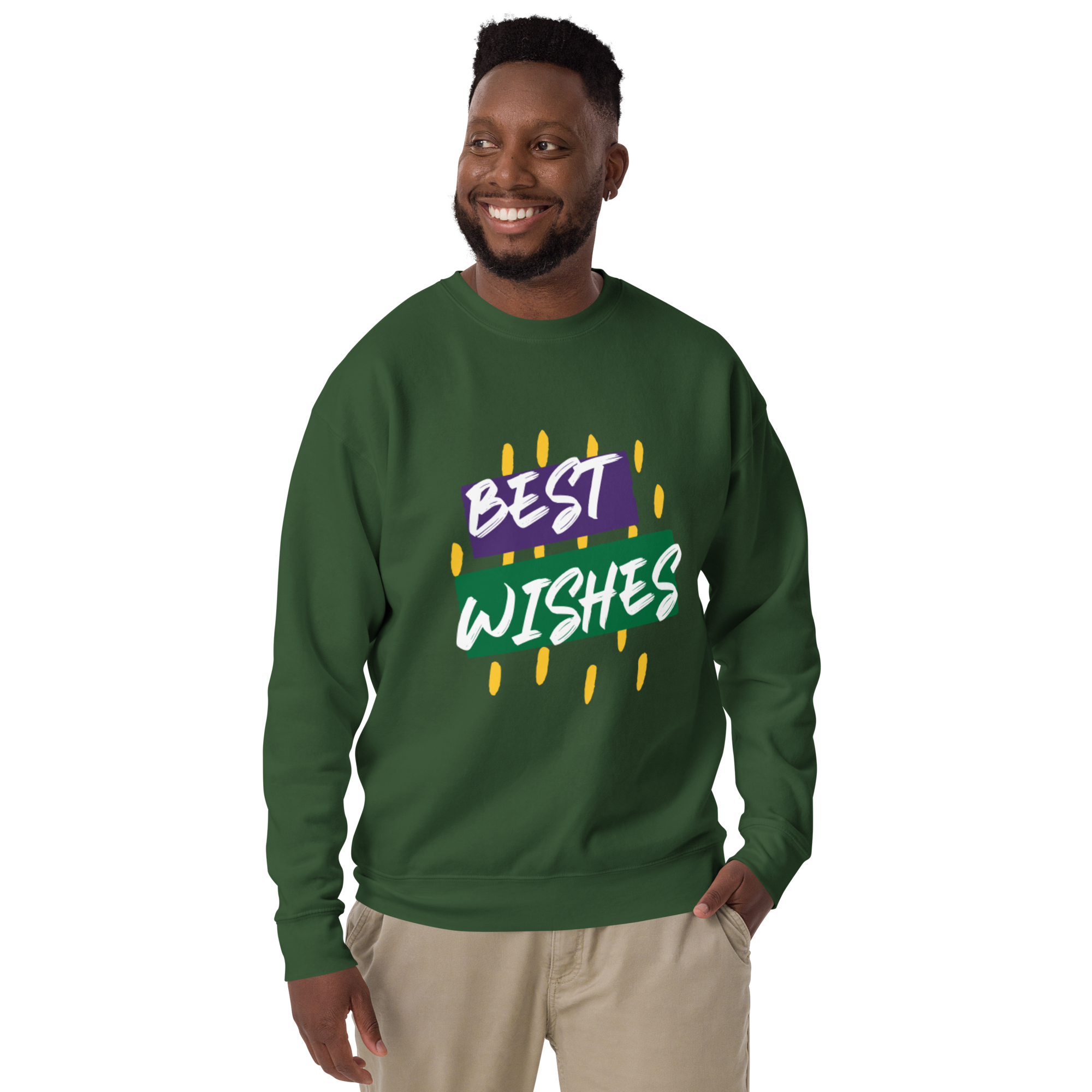 Unisex Best Wishes Premium Printed Sweatshirt team-red