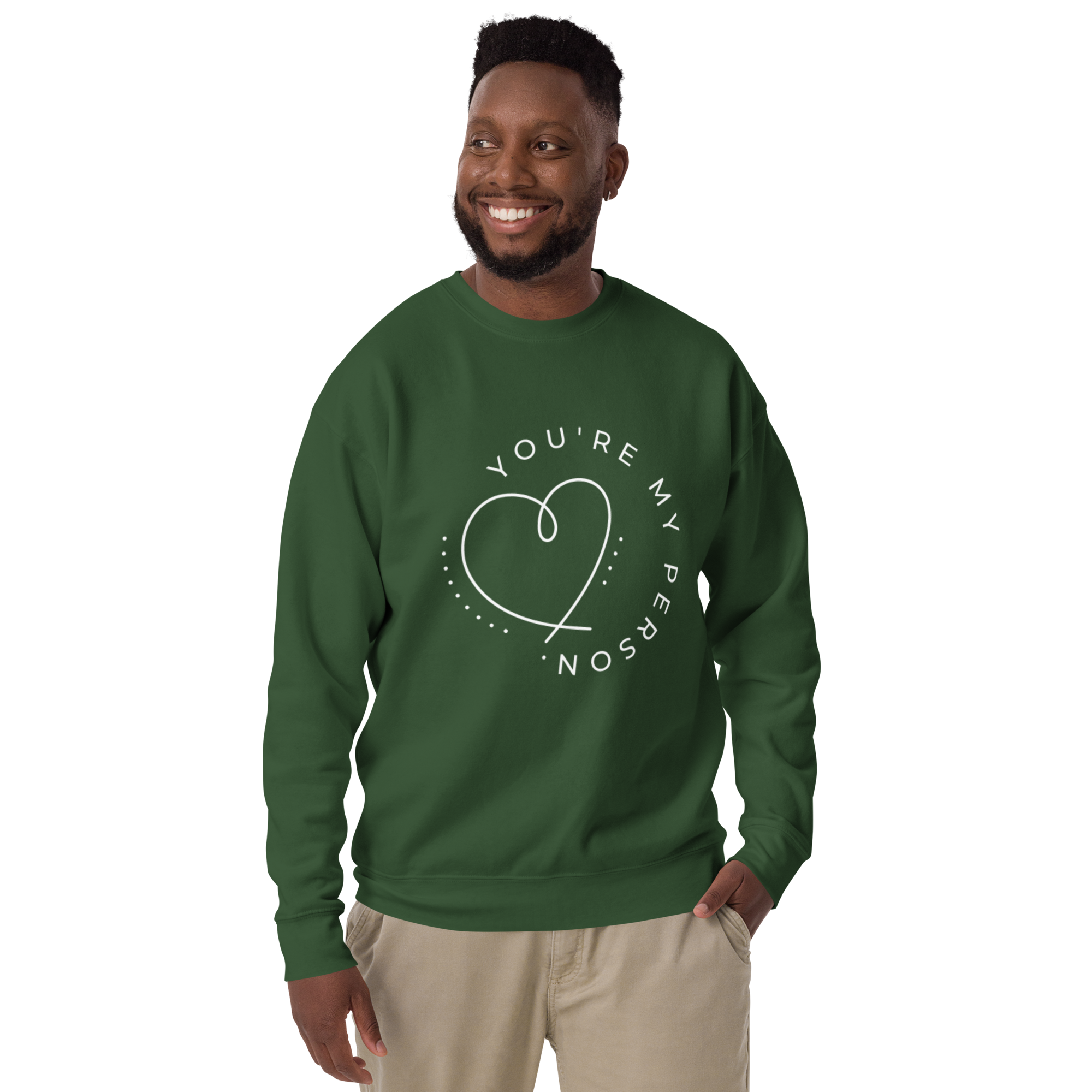 Unisex You Re My Person Heart Line Premium Printed Sweatshirt team-red