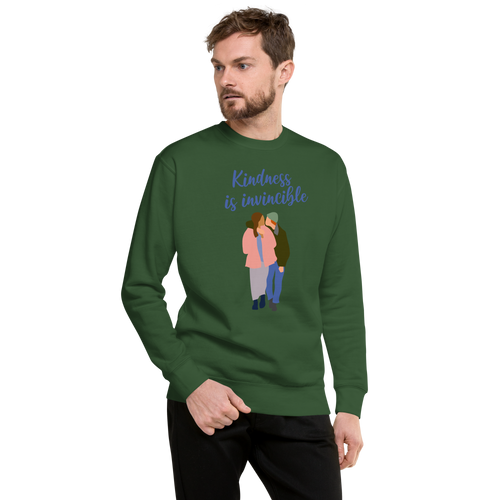 Unisex Kindness Is Invincible Premium Printed Sweatshirt black