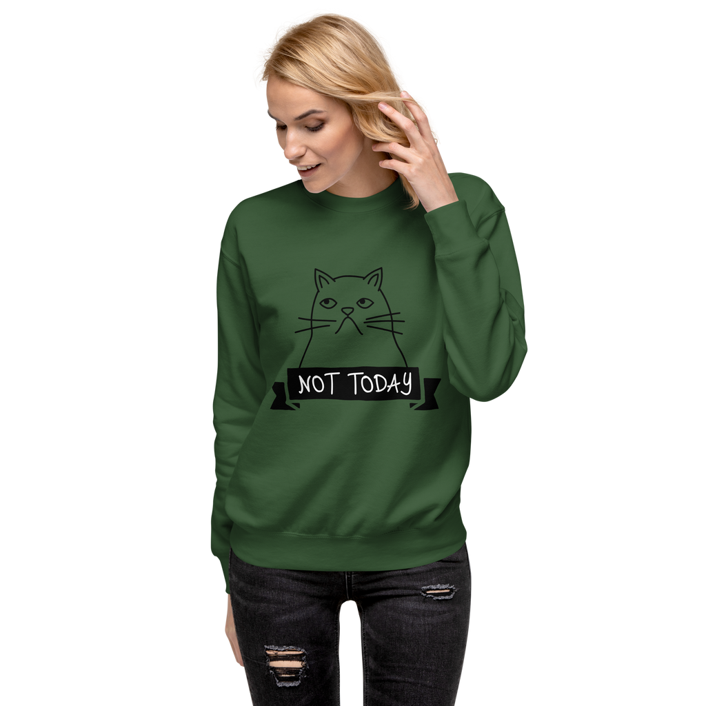Unisex Not Today Cat Premium Printed Sweatshirt dusty-rose