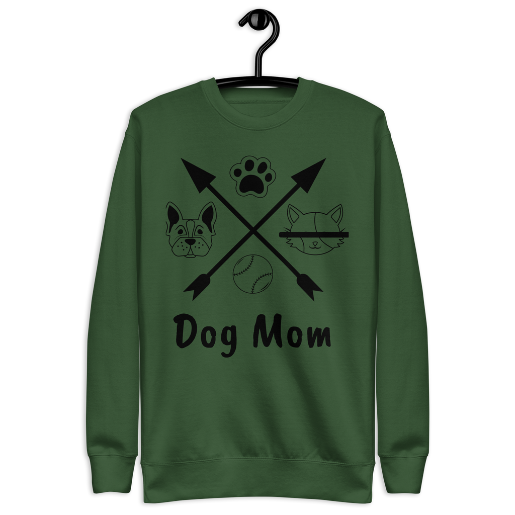 Unisex Dog Mom Graphic Premium Printed Sweatshirt bone