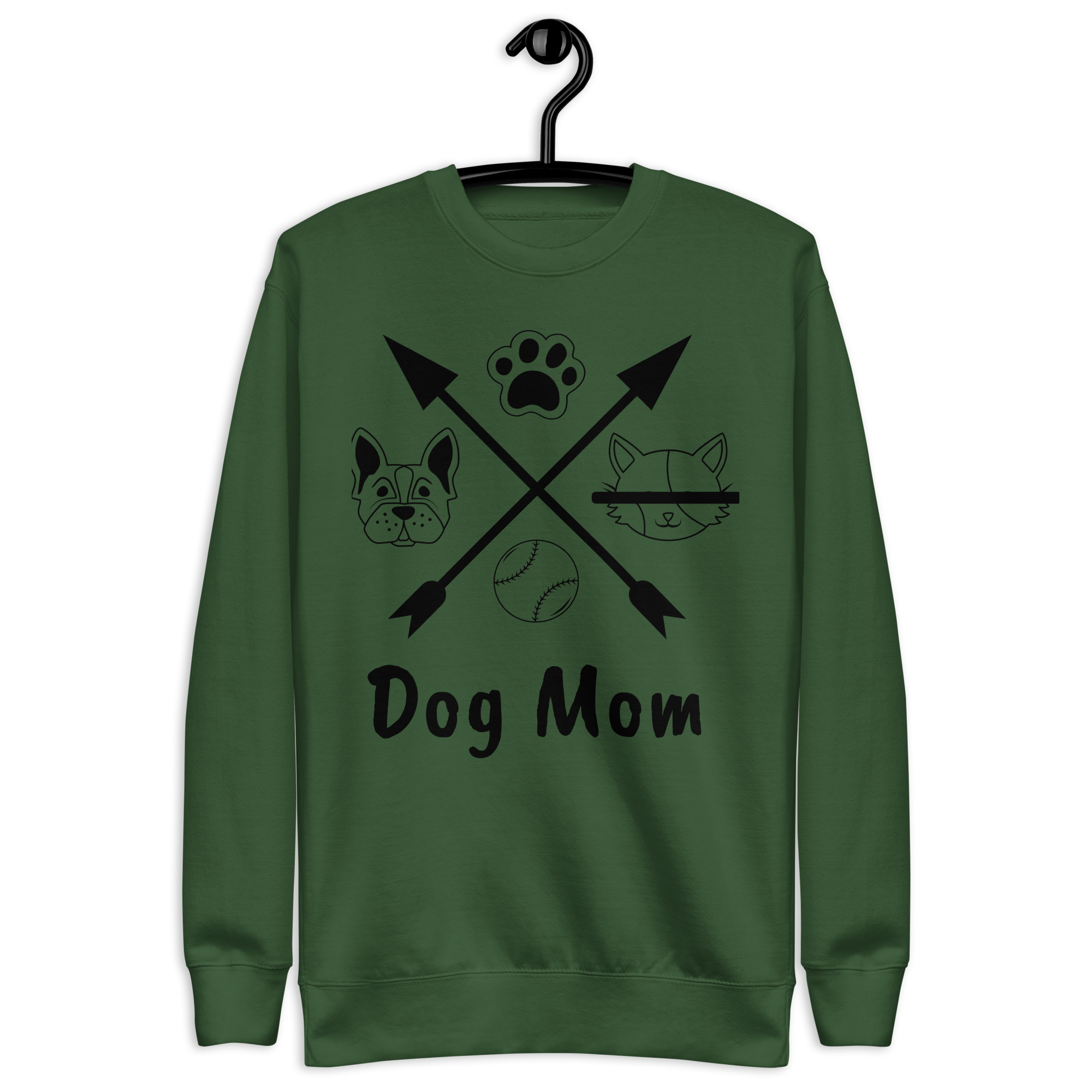 Unisex Dog Mom Graphic Premium Printed Sweatshirt bone