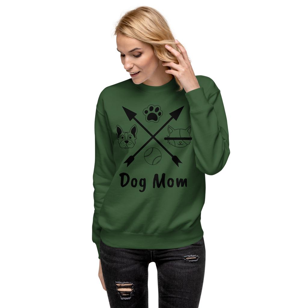Unisex Dog Mom Graphic Premium Printed Sweatshirt carbon-grey