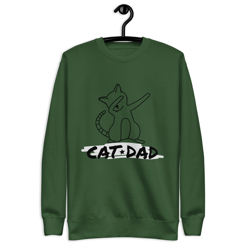 Unisex Cat Dad Graphic Premium Printed Sweatshirt team-red