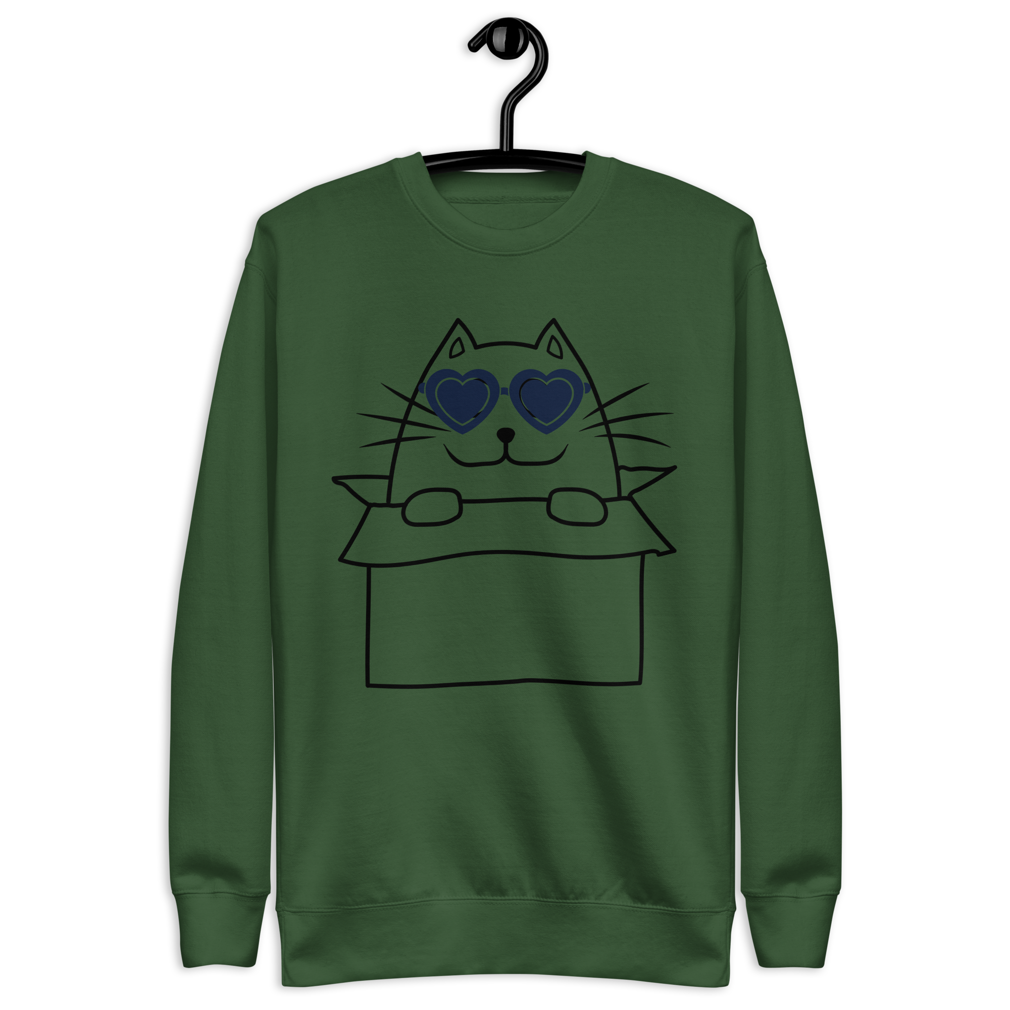 Unisex Cat In A Box Premium Printed Sweatshirt white
