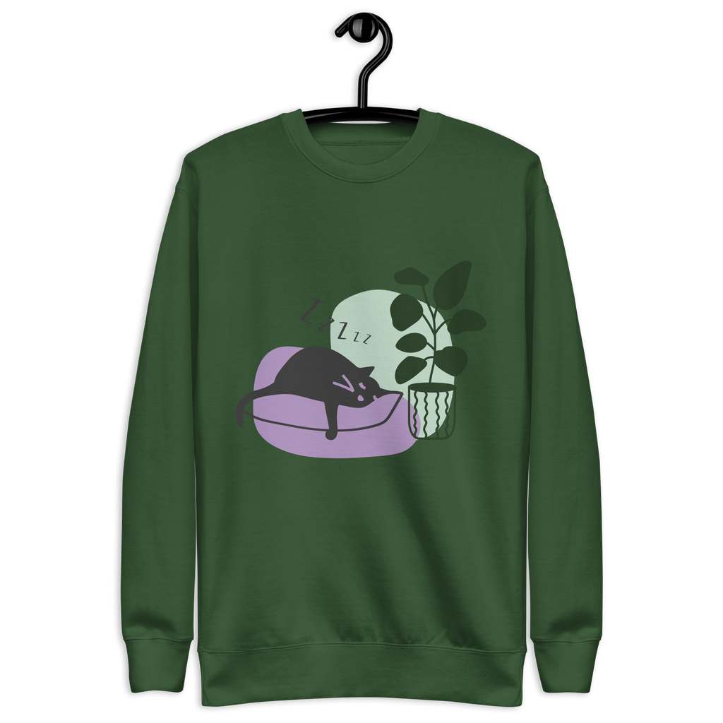 Unisex Cat Couch Premium Printed Sweatshirt 