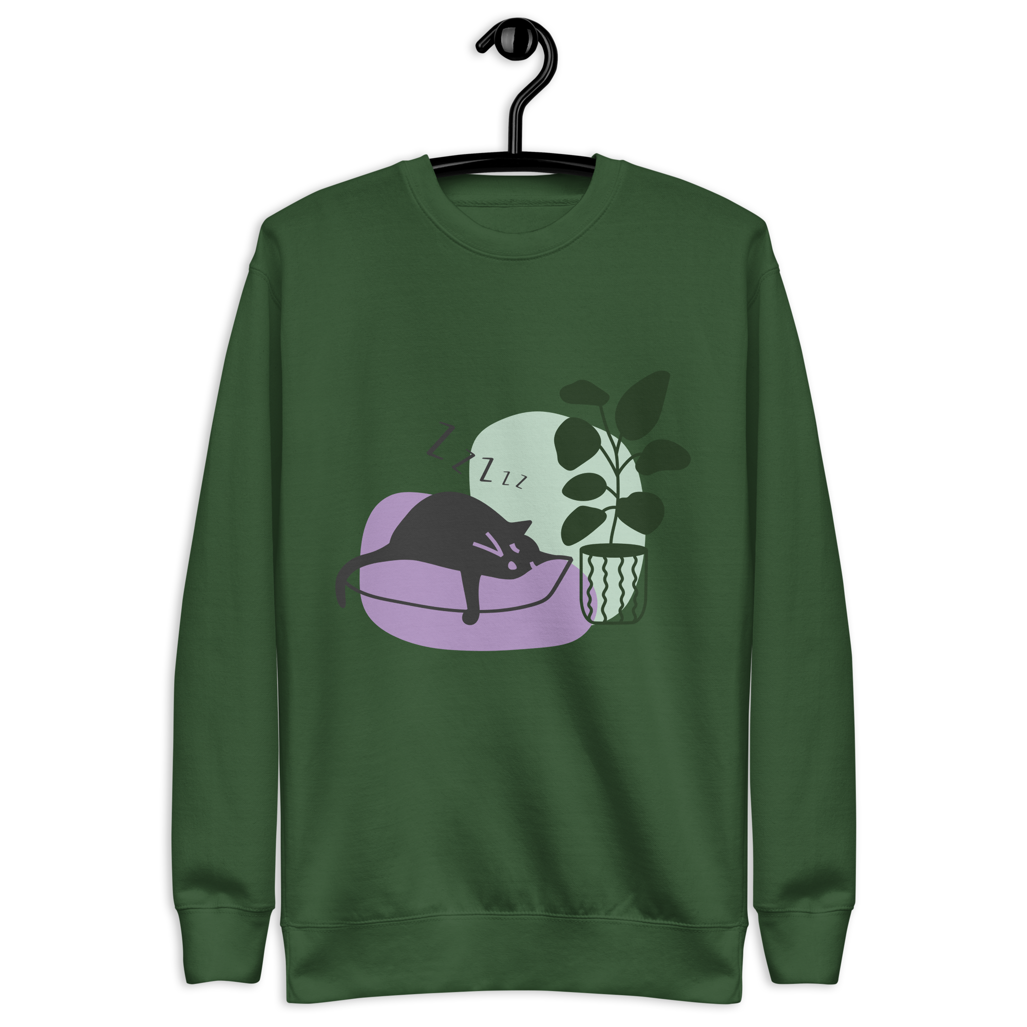 Unisex Cat Couch Premium Printed Sweatshirt 