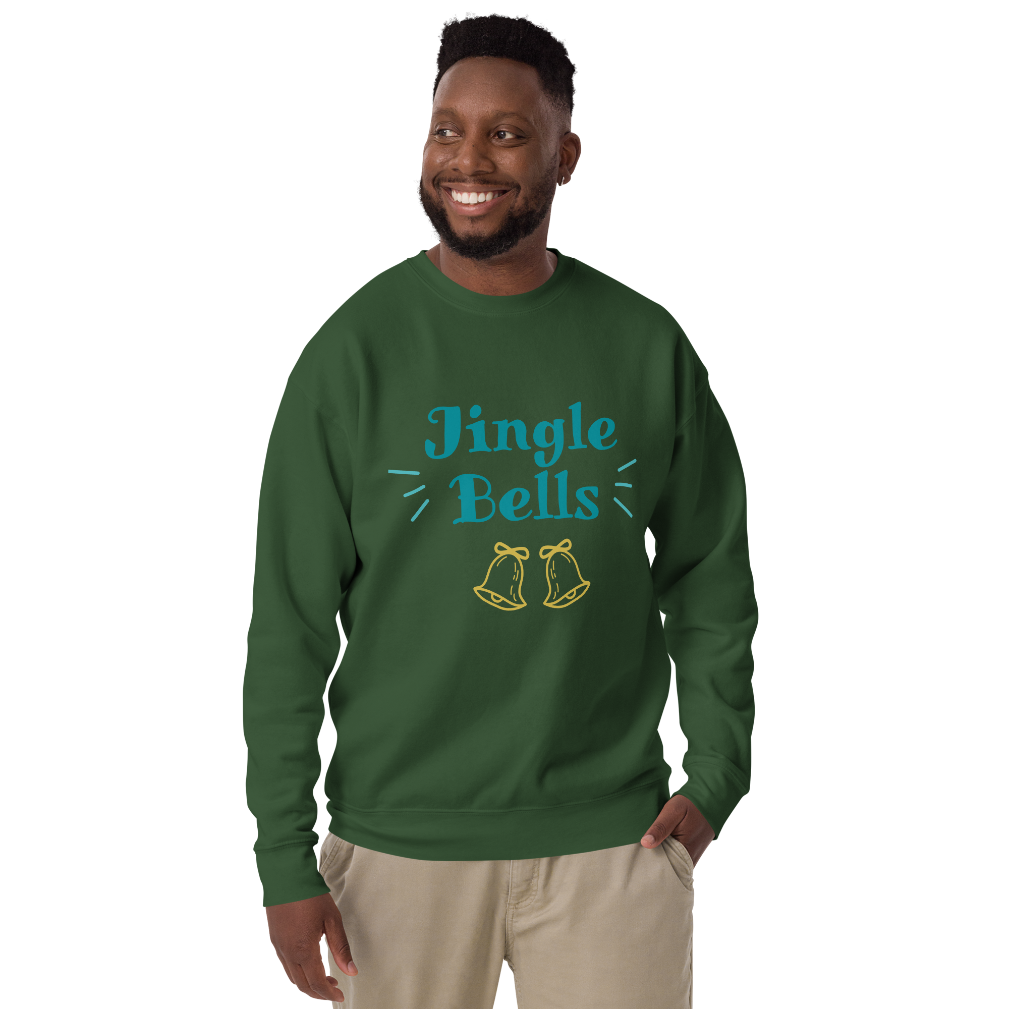 Unisex Jingle Bells Christmas Premium Printed Sweatshirt bone