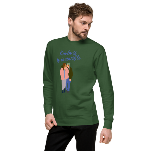 Unisex Kindness Is Invincible Premium Printed Sweatshirt black