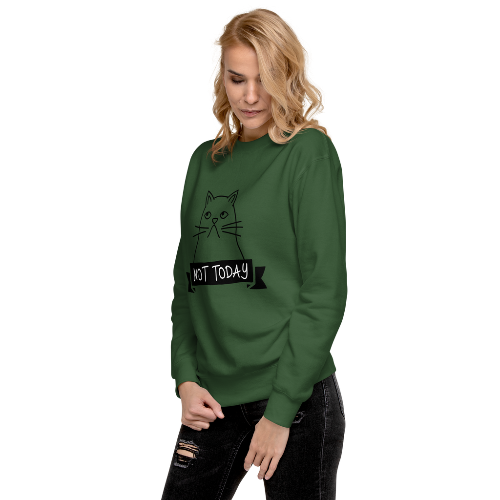 Unisex Not Today Cat Premium Printed Sweatshirt dusty-rose