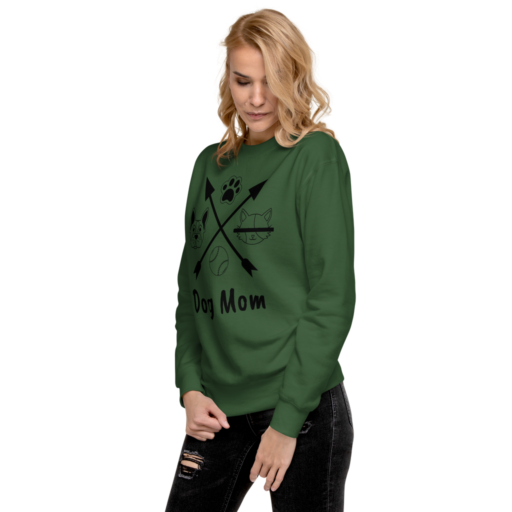 Unisex Dog Mom Graphic Premium Printed Sweatshirt carbon-grey