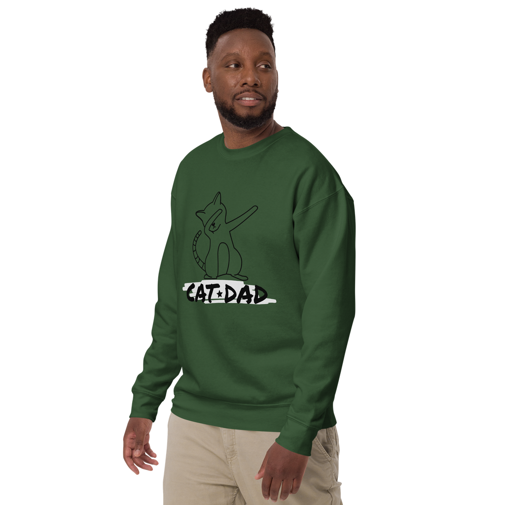 Unisex Cat Dad Graphic Premium Printed Sweatshirt team-red