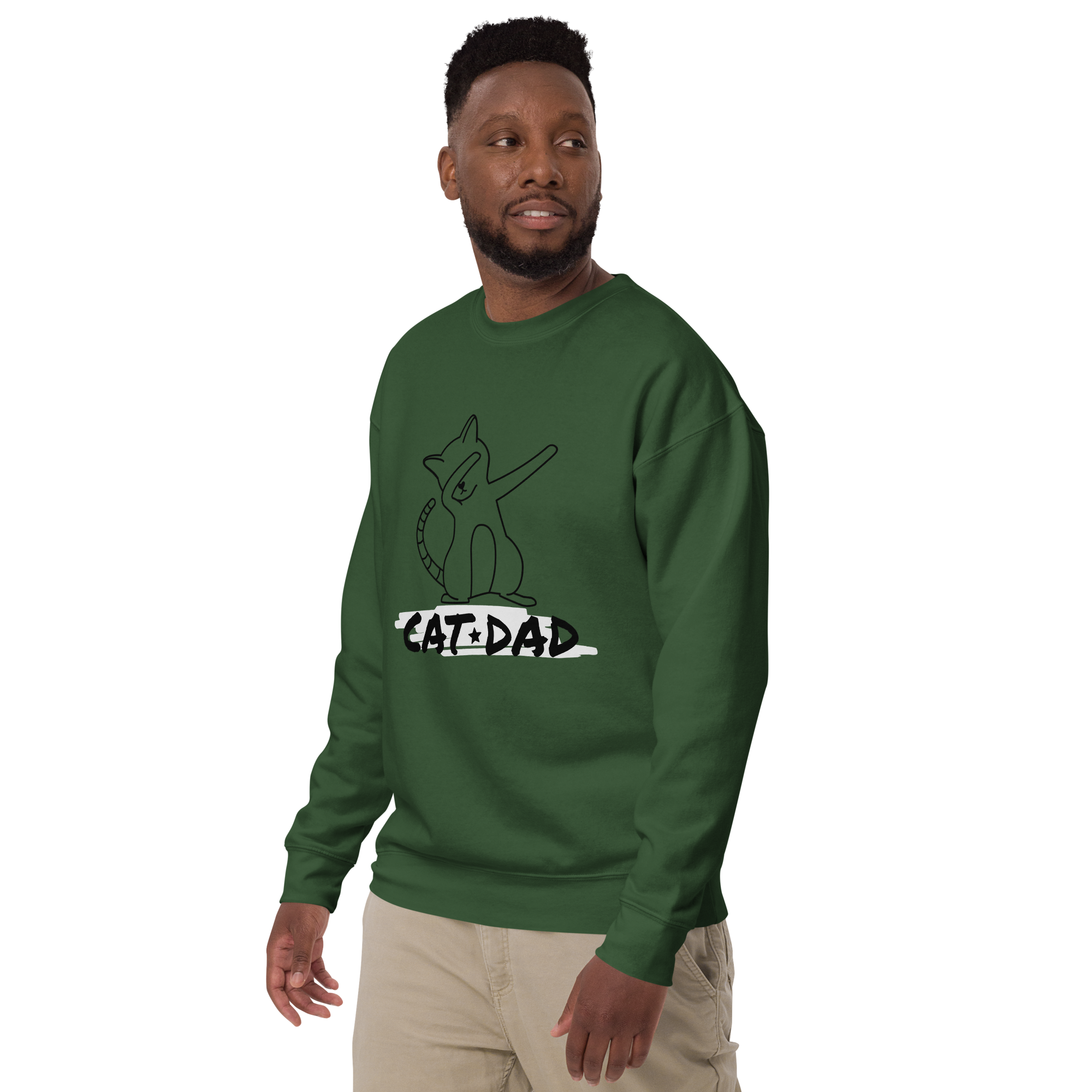 Unisex Cat Dad Graphic Premium Printed Sweatshirt team-red