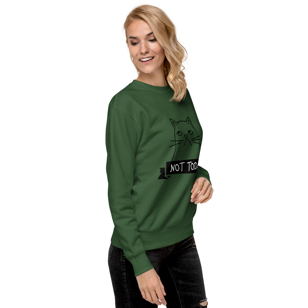 Unisex Not Today Cat Premium Printed Sweatshirt dusty-rose