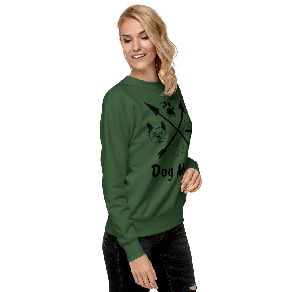 Unisex Dog Mom Graphic Premium Printed Sweatshirt carbon-grey