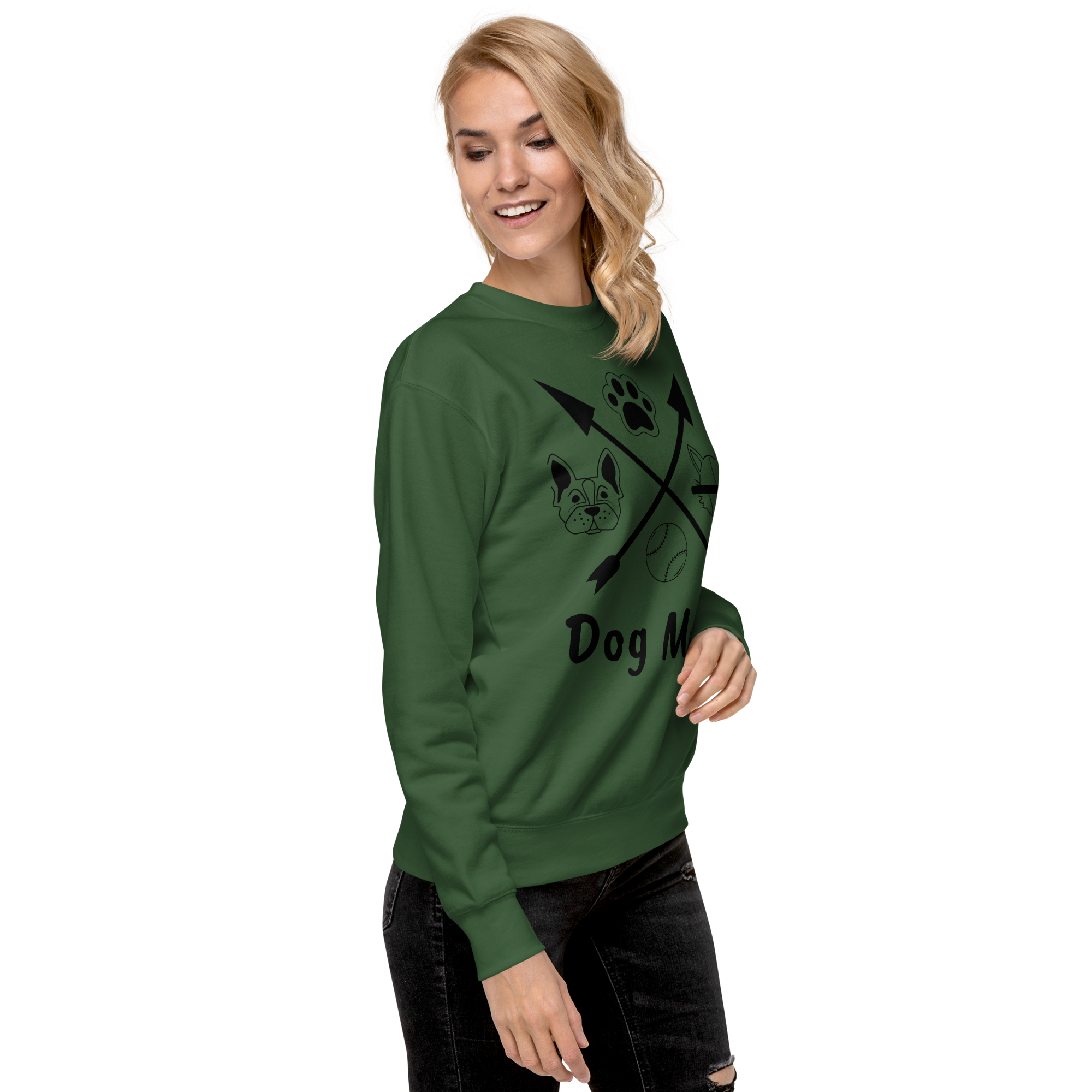 Unisex Dog Mom Graphic Premium Printed Sweatshirt carbon-grey