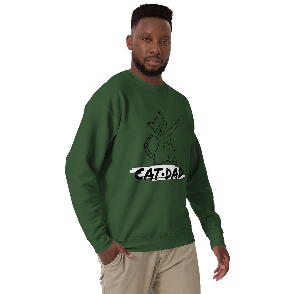 Unisex Cat Dad Graphic Premium Printed Sweatshirt team-red