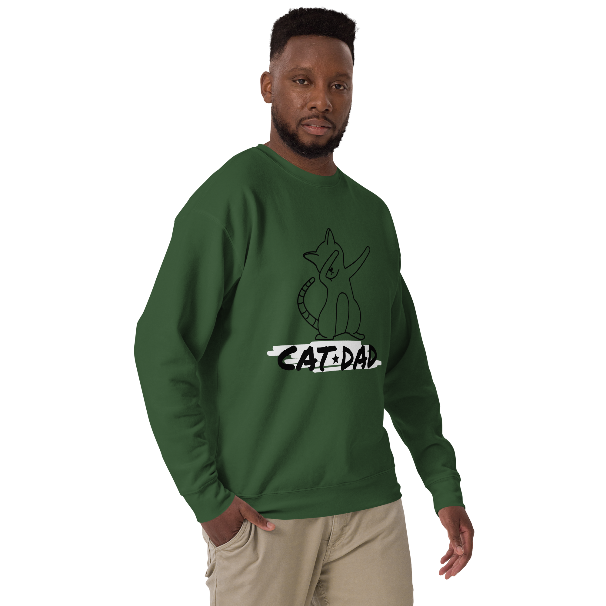 Unisex Cat Dad Graphic Premium Printed Sweatshirt team-red