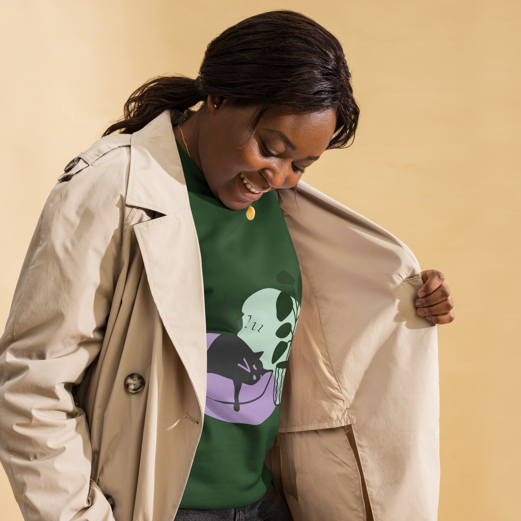 Unisex Cat Couch Premium Printed Sweatshirt 