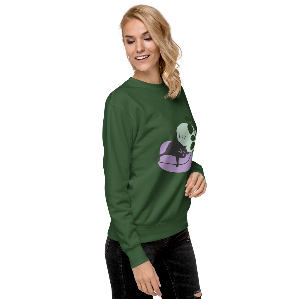 Unisex Cat Couch Premium Printed Sweatshirt 