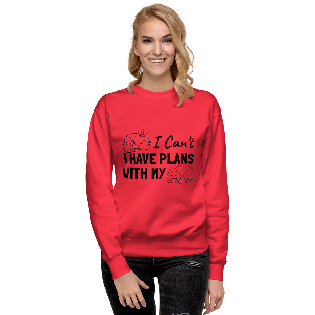 I Cant Have Plans With My Cat Sweatshirt dusty-rose