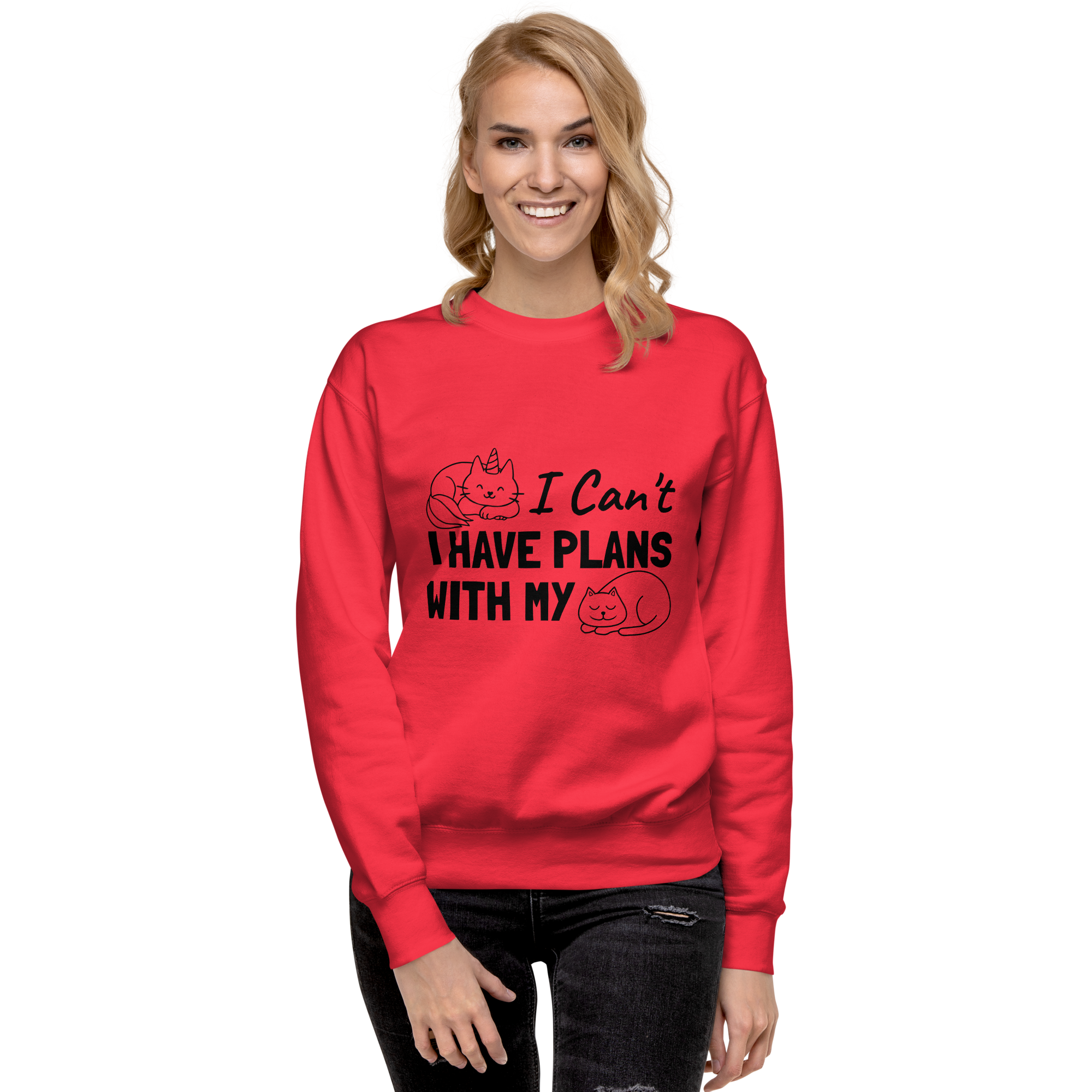 I Cant Have Plans With My Cat Sweatshirt dusty-rose